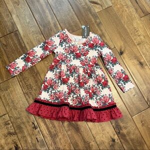 NWT Matilda Jane Red Floral Long Sleeve Dress